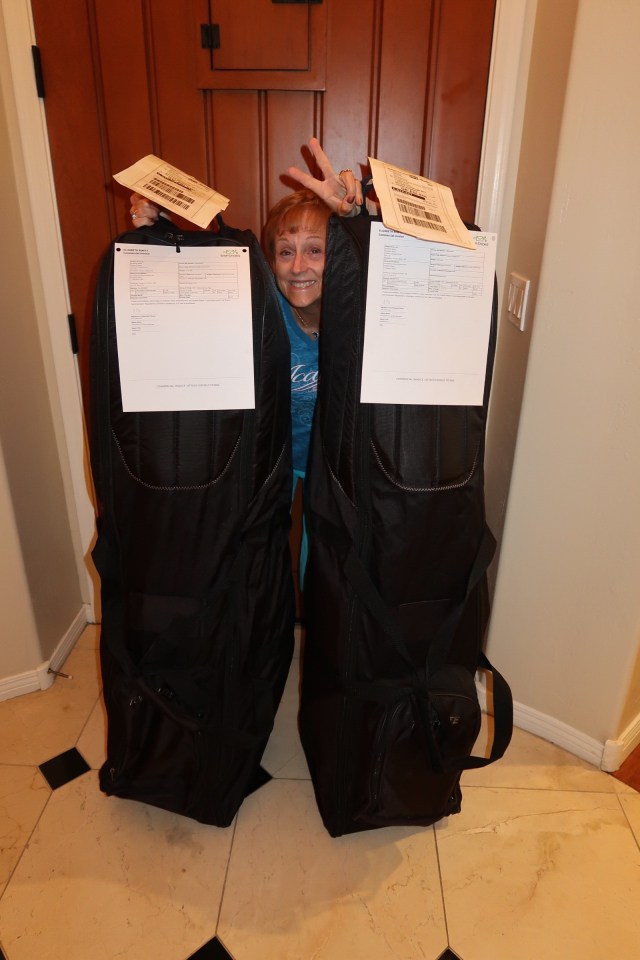 We sent our golf clubs ahead of time.